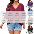 thumbnail image 3 of vdgthytj Womens Plus Size Tops Short Sleeve V-Neck Ribbed Knit Sweater Loose Fitted Summer Casual Tunic with Pocket, 3 of 7