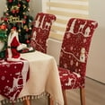 thumbnail image 4 of Christmas Dining Room Chair Covers Set of 4 Stretch Christmas 4 Pieces Kitchen Chair Slipcovers Protector Spandex Washable Parsons Chair Cover Christmas Decor(Christmas 5), 4 of 6