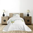 thumbnail image 4 of Ambesonne Oriental Quilted Bedspread Set 2 Pcs, Abstract New Year China, Twin Size, Apple Green and Sky Blue, 4 of 5