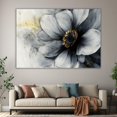 thumbnail image 6 of Mudket Black and Grey Flower with Gold Accents Canvas Wall Art, Framed Floral Print, Ready to Hang Wall Decor for Living Room Office, Modern Abstract Artwork - 12"L x 8"W, 6 of 10