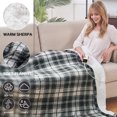 thumbnail image 3 of MEUDYT Electric Heated Blanket for Adult, 50.1"x60.1" Soft Flannel Heating Blanket with 10 Heating Levels & 8 Hours Auto Off，Black Plaid, 3 of 8