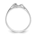 thumbnail image 2 of Solid 14k White Gold Diamond heart Ring Band Size 6.5 (.012 cttw.), 2 of 6