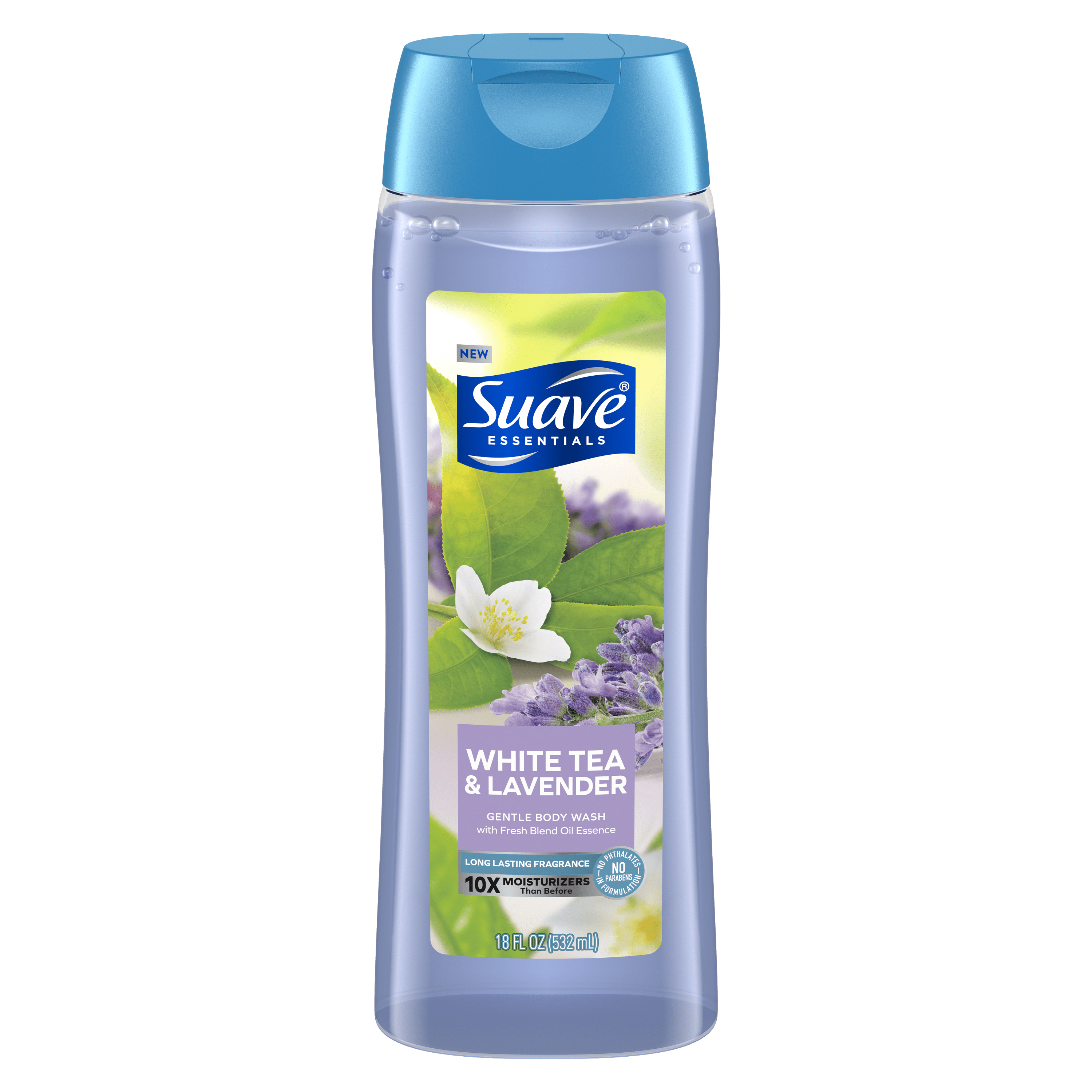 (2 pack) Suave Essentials Moisturizing Body Wash, White Tea Lavender, 18 oz
