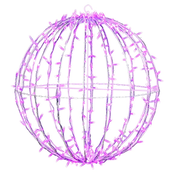Vickerman 324Lt x 30" Fold Flat Pink Led Twinkle Jumbo Hanging Sphere.