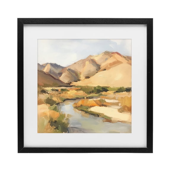 Stupell Industries Southwestern Wispy Desert River Black Framed Print Under Glass, 13 x 13, by Petals Prints Design