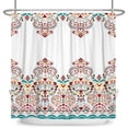thumbnail image 2 of SUNOLIFE Boho Shower Curtain,Bohemian Bathroom Curtains White Fabric Bath Curtain for Home Decor 72x72 in, 2 of 5