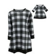 thumbnail image 2 of Leveret Girl and Doll Cotton Dress Black & White Plaid 10 Year, 2 of 2