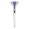 thumbnail image 3 of 2 ct Round Cut Natural Amethyst Solitaire Engagement Ring for Women in 18K White Gold, 3 of 5