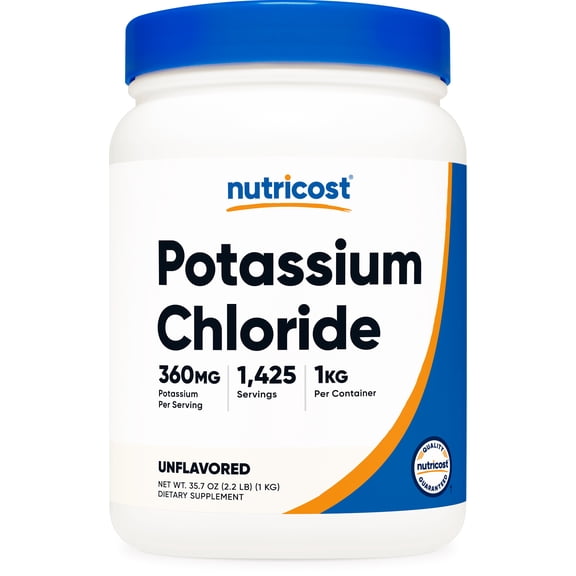 Nutricost Potassium Chloride 1kg - Gluten Free, Non-GMO Supplement