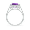 thumbnail image 2 of ANGARA Natural 3.2 Ct. Amethyst with Diamond Halo Ring in 14K White Gold for Women (Ring Size: 11), 2 of 11
