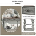thumbnail image 3 of GZXS Retro Console Table with Storage, 52" Curved Entryway Table with 4 Drawers and Bottom Shelf, MDF & Solid Wood Accent Hallway Foyer Table for Living Room, Antique Grey, 3 of 9