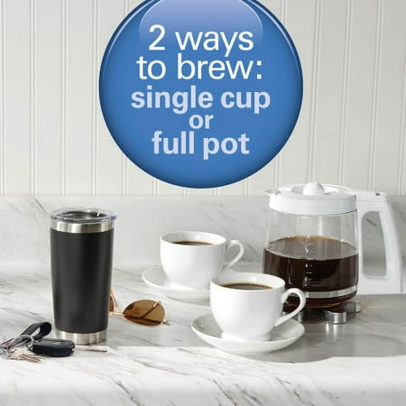 Hamilton Beach - 2-Way Programmable 12 Cup and Single-Serve Coffee Maker - White