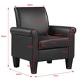 thumbnail image 3 of Modern PU Leather Arm Accent Sofa Seat Club Chair Living Room Home Furniture Black, 3 of 11