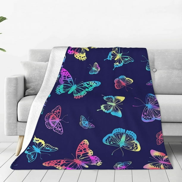 Butterfly Throw Blanket Lightweight Soft Print Blanket for Travelling ...