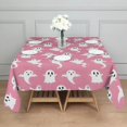 thumbnail image 3 of Pink Halloween Ghosts Square Tablecloth,Waterproof Square Table Cover,Wipeable Spillproof Washable Table Cover for Home Kitchen Party Decor 52"x52"(132x132cm), 3 of 6