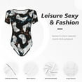 thumbnail image 6 of Uemuo Cool Gamepad Pattern Women's One Piece Short Sleeve Swimsuit Rash Guard Surfing Modest Quick-drying Swimsuit Beach Essentials-X-Large, 6 of 9