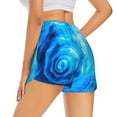 thumbnail image 3 of Xecao's Blue Shell for a double-layer running short for women, perfect for gym, tennis, and more, featuring a convenient pocket., 3 of 9