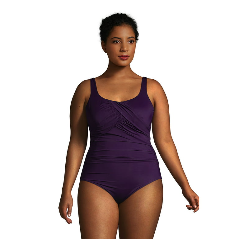 Lands' End Women's Plus Size G-Cup SlenderSuit Carmela Tummy Control  Chlorine Resistant One Piece Swimsuit 