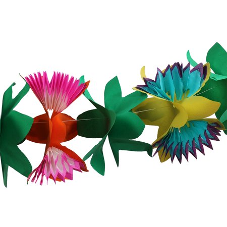 CreativeArrowy Tissue Flower Garland Tropical Hawaiian Luau Party Decorations