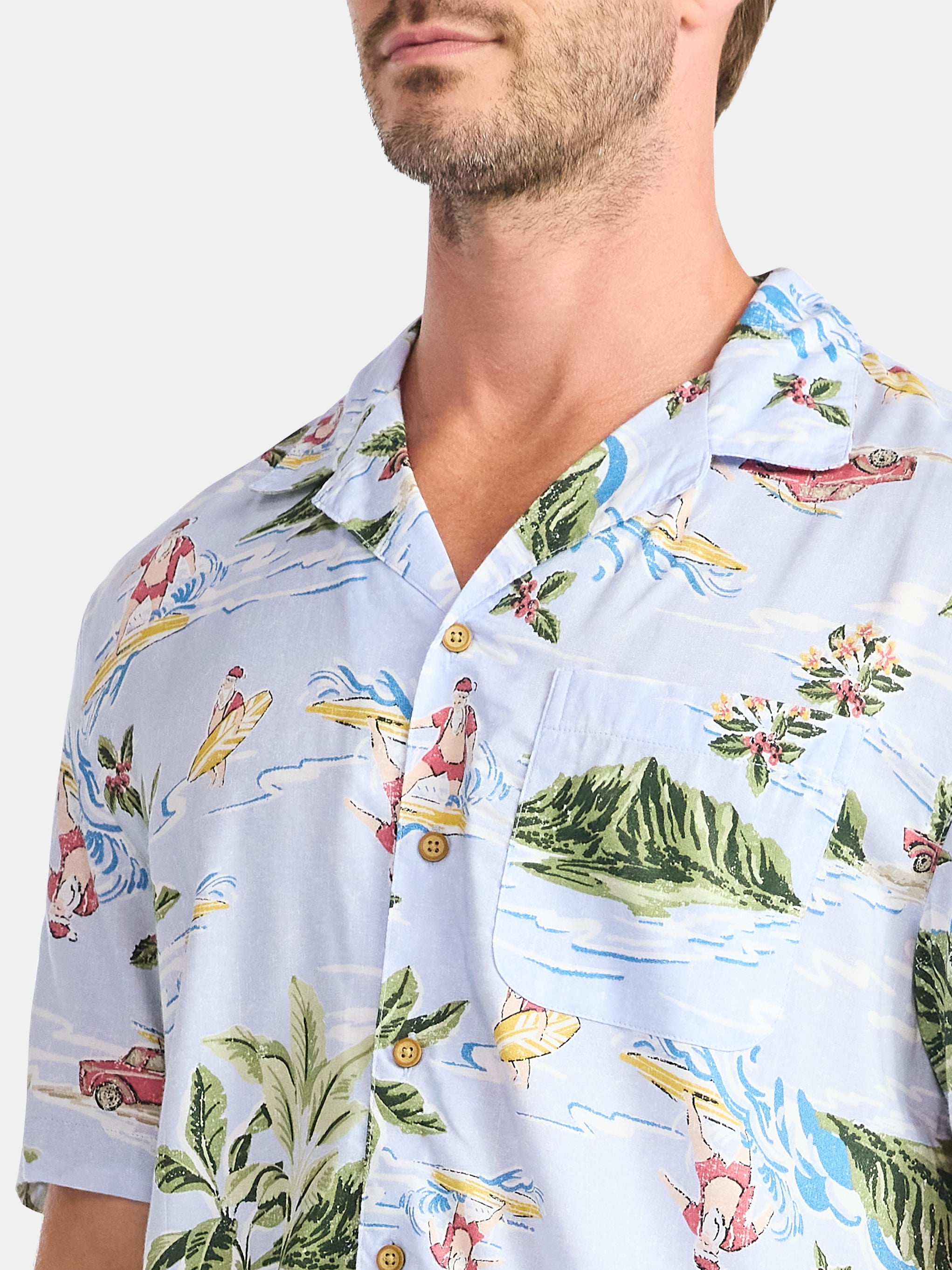 George Men's and Big Men's Holiday Camp Shirt, Sizes S-3XL