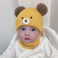 thumbnail image 2 of Baby Hat Neck Warmer 2Pcs/Set Ear Protection Thickened Beautiful Windproof Winter Infant Boys Kids Cap Scarf Kit, 2 of 4
