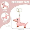 thumbnail image 2 of 2 PCS Leather Dachshund Keychain, Dachshund Keychain Bag Pendant Key Chain Cute Puppy Dog Charm Gifts, Pink, 2 of 7
