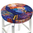 thumbnail image 6 of Goofa Rooster Oil Painting Printed Stool Covers Round, Waterproof Round Bar Stool Covers Anti-Slip Round Bar Stool Seat Cover with Elastic Bands Durable -, 6 of 7