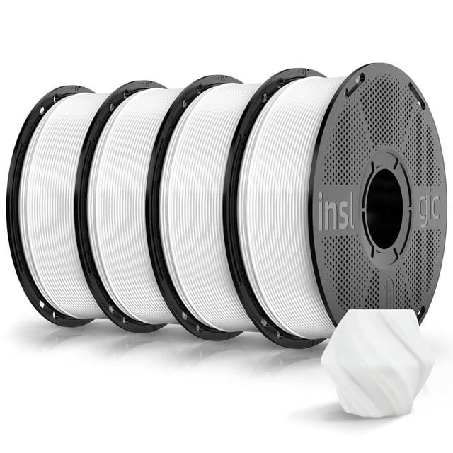 Inslogic Ensemble de Filaments PLA Pro Pré-Séchés 4kg, Filament d'Imprimante 3D PLA Pro Résistant et Résistant 1.75mm ±0.02mm, Bobine Réutilisable, 4kg au Total, 4&Fois;