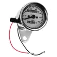 thumbnail image 2 of MOVTOTOP 1Pack Aluminum Plating Silver Round Retro Style Pointer Design Motorcycle Speedometer for Motorbike Modification, 2 of 8