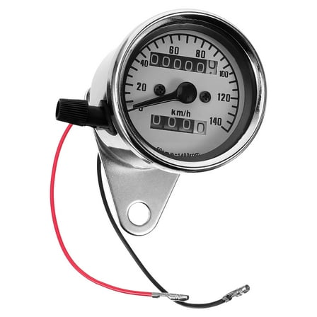 LULULION Speed Meter Speedometer Silver Aluminum 1Set Motorbike Enthusiasts