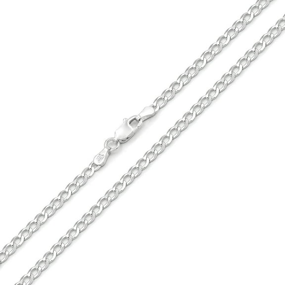 925 Italian Sterling Silver 8.5mm Solid Cuban Chain, FREE Microfiber Cloth, ITProLux Curb Link Mens Womens Necklace, Giorgio Bergamo