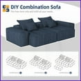 thumbnail image 3 of Modern 4-Piece Modular Sectional Sofa – Sparkling Chenille Fabric, No Assembly for Living Room, Blue, 3 of 21