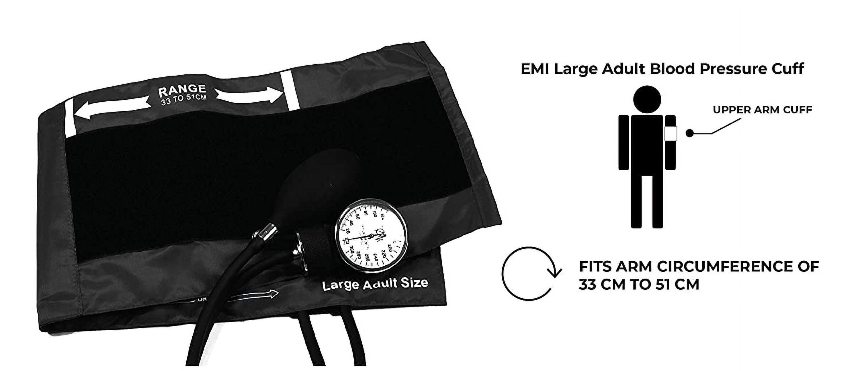 EMI EBL-430 Sprague Rappaport Stethoscope and Large Adult Manual Aneroid Sphygmomanometer Blood Pressure Cuff - Black