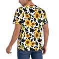 thumbnail image 2 of Rateoe Cute Cow Print Sunflower D Pattern Men’s Baseball Short Sleeve Polo Shirt, Midweight Men's Shirt Golf Shirt Polo Shirts Quick Dry Short-Large, 2 of 7