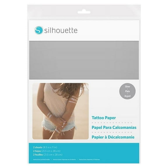 Silhouette 8.5" X 11" Temporary Tattoo Paper - Silver