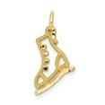 thumbnail image 1 of 10K Yellow Gold Diamond Cut Ice Skate Charm, 1 of 2