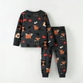 thumbnail image 4 of WERYOUNG Halloween Pajamas For Girls Cartoon Prints Long Sleeve Crewneck Top And Pants Kids Soft Cozy 2 Piece Sleepwear Loungewear Sets Stylish Nightwear 18-24 Months, 4 of 9