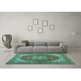 thumbnail image 3 of Ahgly Company Indoor Rectangle Medallion Turquoise Blue Traditional Area Rugs, 2' x 3', 3 of 4