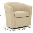 thumbnail image 6 of Pemberly Row Traditional Fabric Swivel Club Chair in Cream Finish, 6 of 6