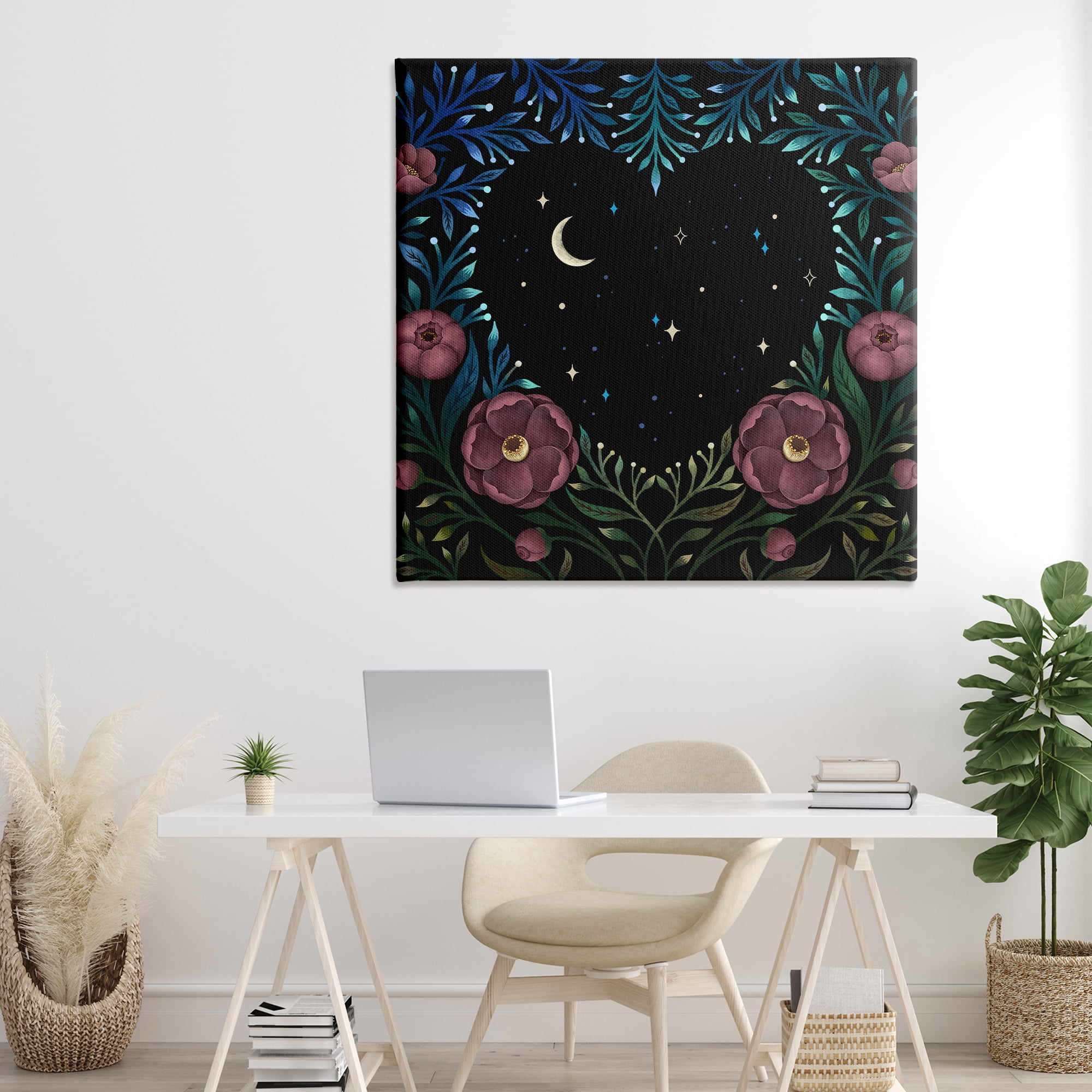 Stupell Industries Heart Night Sky Garden Canvas Wall Art, design by Episodic Drawings