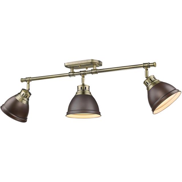 Golden Lighting 3602-3SF AB-RBZ Semi - Flush&44; Feu de Voie