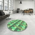 thumbnail image 4 of Ahgly Company Machine Washable Indoor Rectangle Transitional Green Area Rugs, 7' x 10', 4 of 7