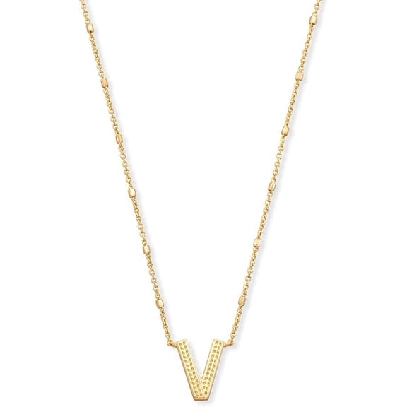 Kendra Scott Letter V Pendant Necklace - Gold Metal