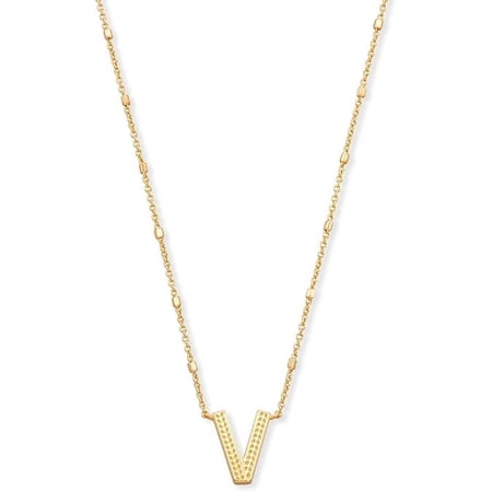 Kendra Scott Letter V Pendant Necklace - Gold Metal