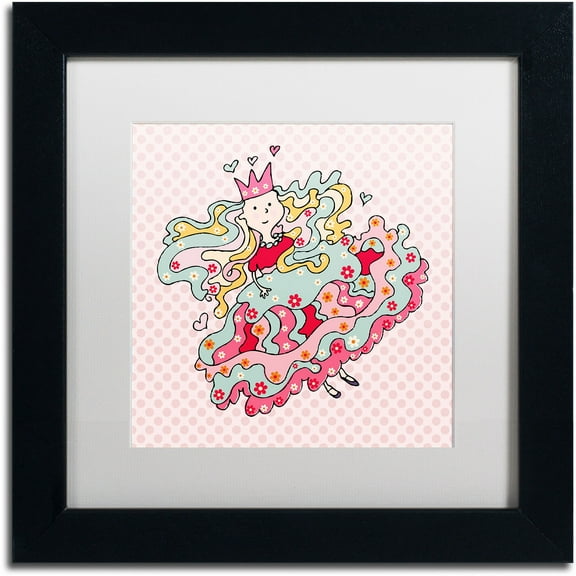 Trademark Fine Art "Little Flower Princess" Canvas Art by Carla Martell, White Matte, Black Frame