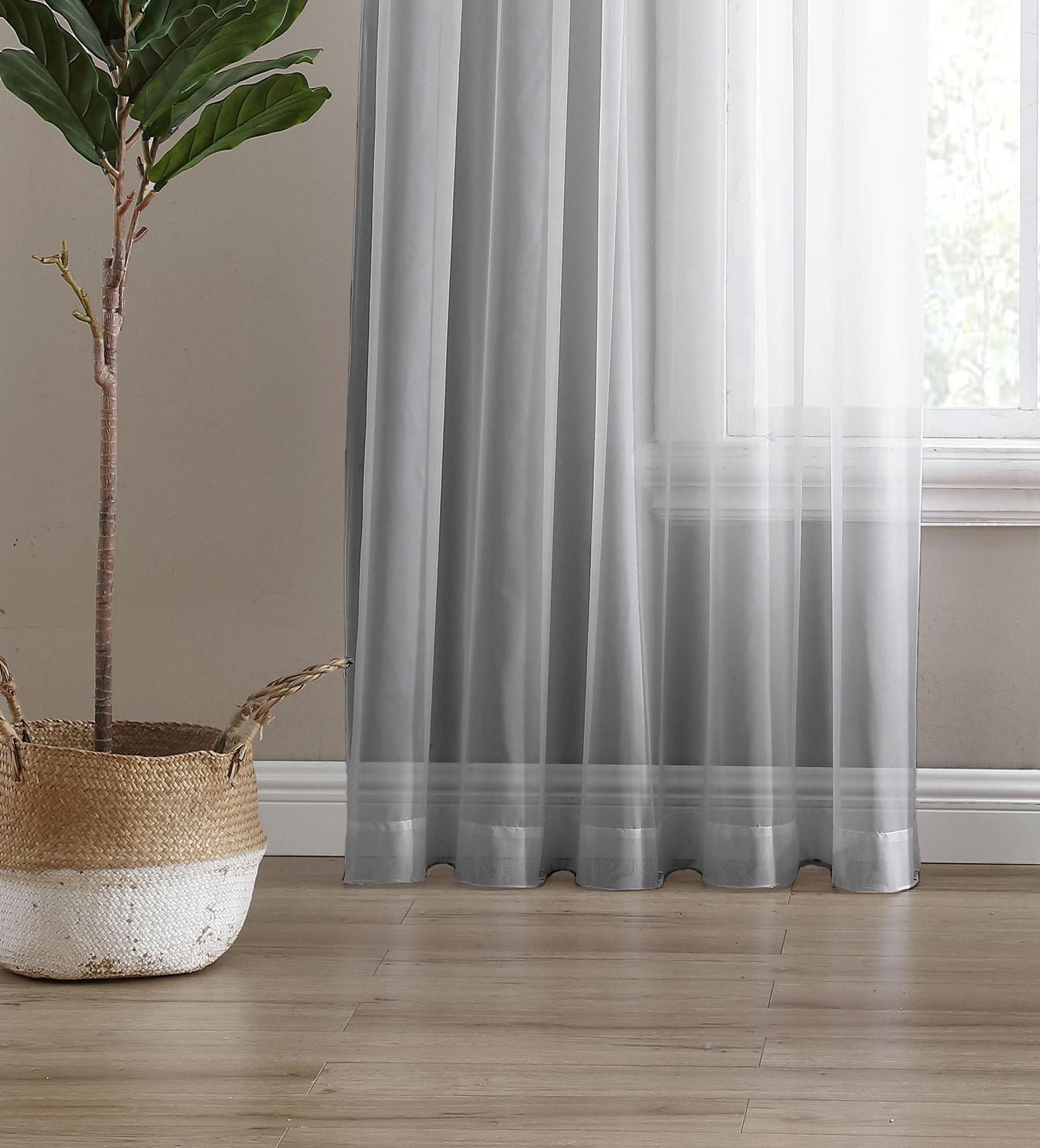 Sheer Window Panel Curtain- 2 Pack