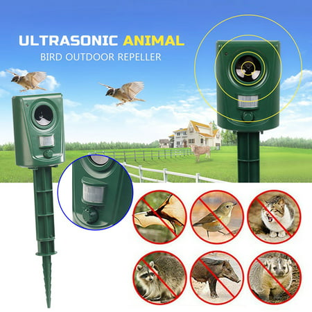 Ultrasonic Animal Repellent Outdoor - Advanced Animal Repeller - Deer Cat Dog Skunk Rats Raccoon Repellent - Animal Deterrent Device Solar Powered - Motion Sensor LED