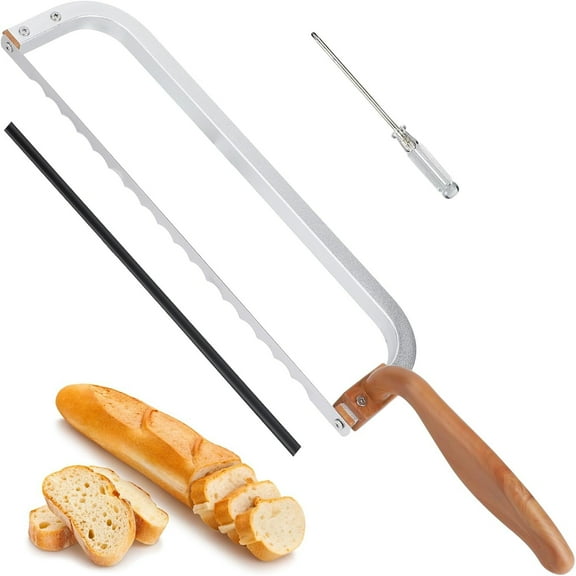 YMAM.LIGHT Bread Knife Handmade Bread Bow Knife 16" Serrated Bowl Knife, Aluminum Alloy Bread Saw Sourdough Knife Suit for Left & Right Handed People to Cut Baguettes Vegetables Fruits