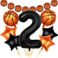 thumbnail image 1 of Globos con números de baloncesto de 40 cm para decoración de fiesta de segundo cumpleaños, 1 of 6