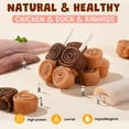 thumbnail image 4 of (3 pack) ASMPET Triple Flavor Rawhide Dog Treats, Chicken Duck Chew for Small Medium, Large Dogs, 10.5oz., 4 of 10